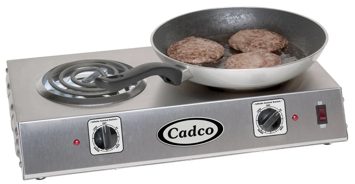 Cadco - CDR1T - Double Stainless Steel Hot Plate - 6"