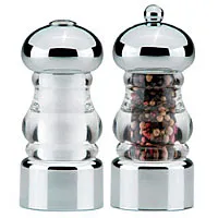 Chef Specialties 29160 - Lori Acrylic and Chrome Pepper Mill/Salt Shaker Set 5.5" 