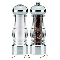 Chef Specialties 29161 - Lori Acrylic and Chrome Pepper Mill/Salt Shaker Set 7" 