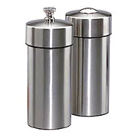 Chef Specialties 29900 - Futura Brushed Stainless Pepper Mill/Salt Shaker Set 5.5" 