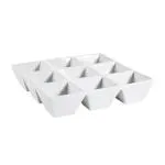 C.A.C. China CMP-SQ9 - CMP Divided Tray 9" - (1 Dozen per Case)