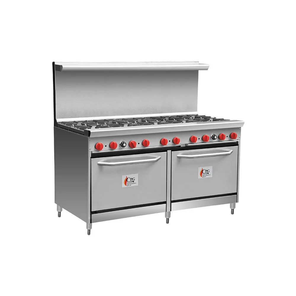 Cooking Performance Group 60-CPGV-10B-S26 - 10 Burner Gas Range - (2) 26.5" Standard Ovens