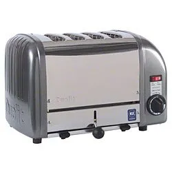 Cadco - CTW4M - Stainless Metallic Grey Mica Toaster - 4 Slots