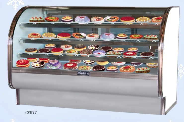 Leader CVK77 - 77" Curved Glass Refrigerated Bakery Display Case - Counter Height