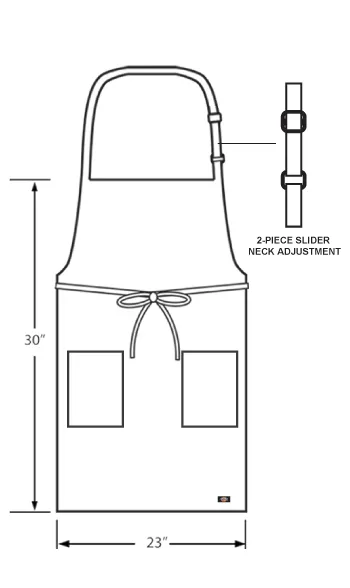 Dickies Chef DC513 - Bib Apron - Adjustable Neck - 2 Pockets