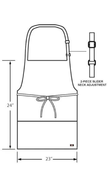 Dickies Chef DC520 - Bib Apron - Adjustable Neck - 3 Pockets