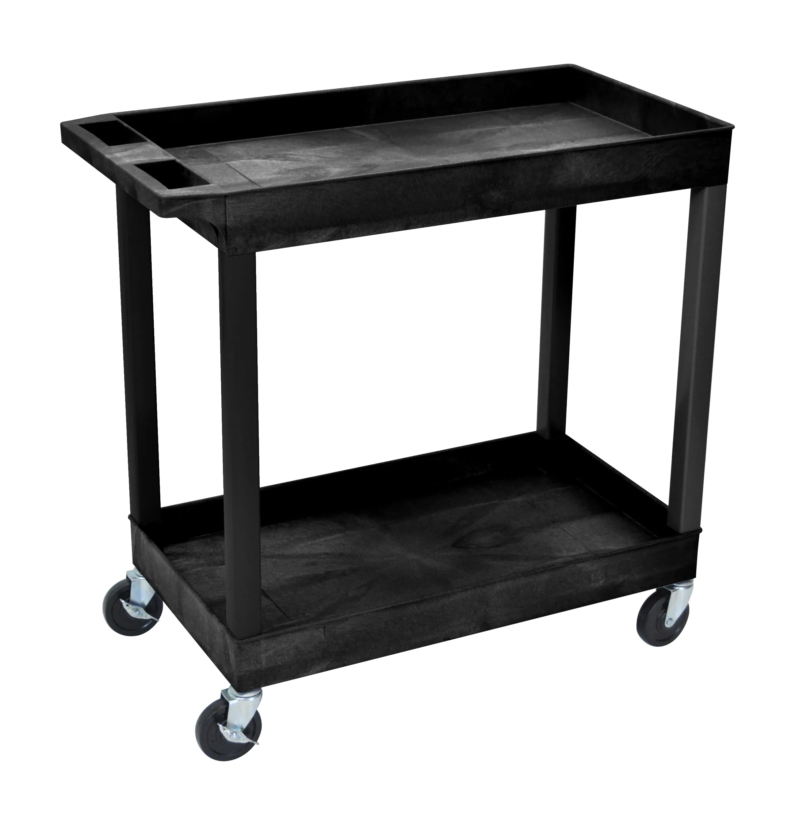 Luxor EC11B - 2 Shelf High Capacity Tub Carts - Black