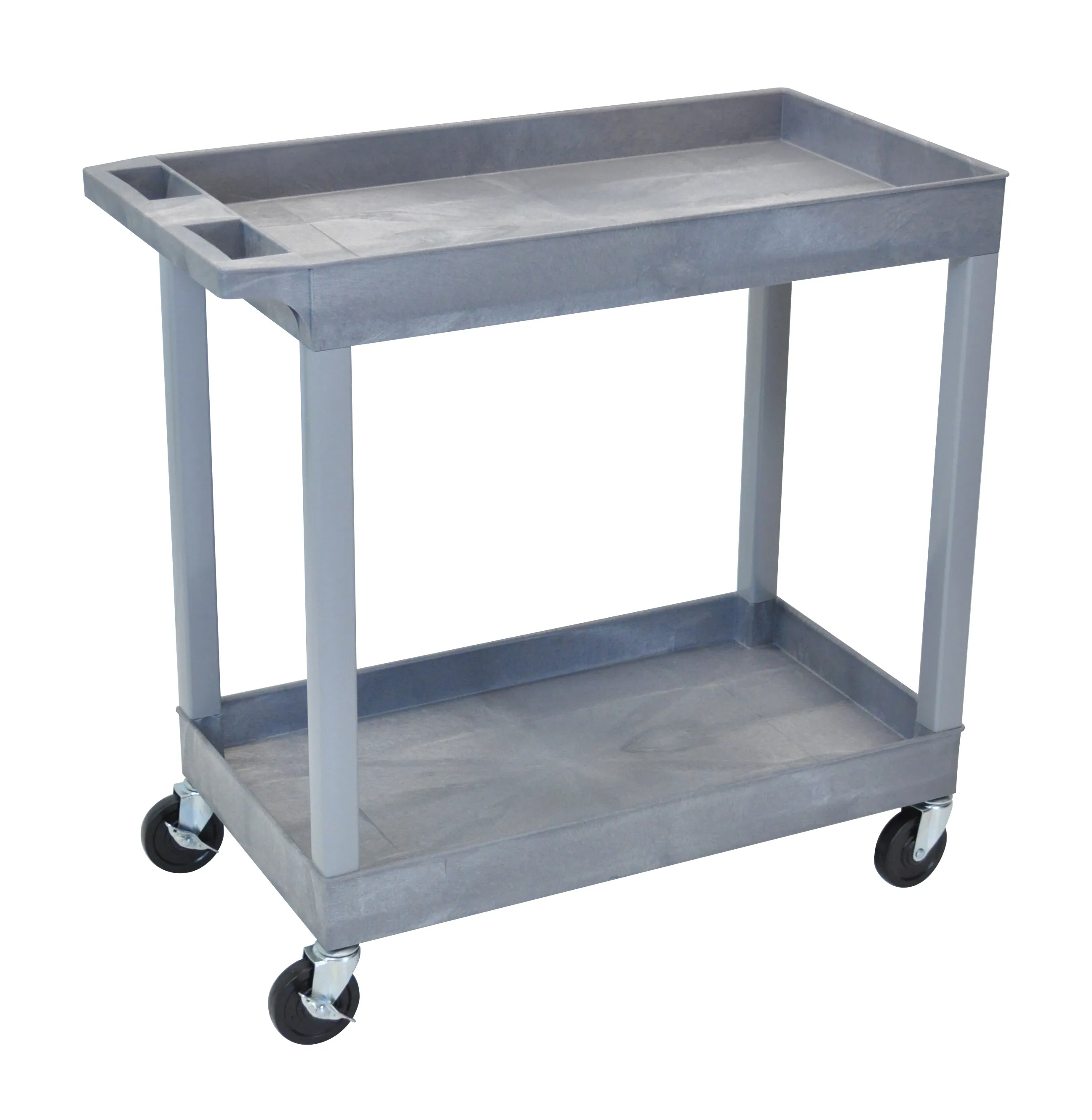 Luxor - EC11G - 2 Shelf High Capacity Tub Carts - Gray