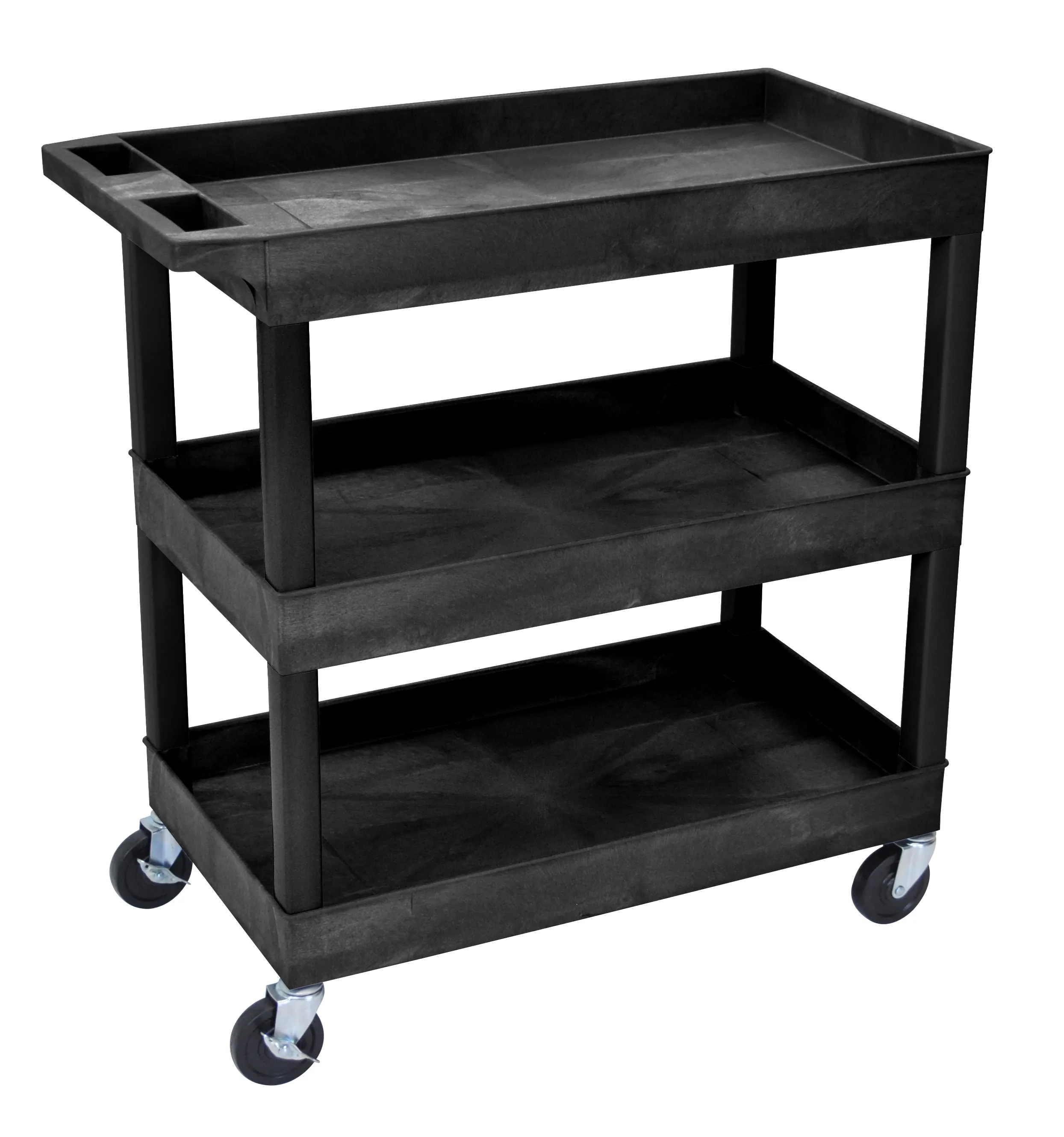 Luxor - EC111B - 3 Shelf High Capacity Tub Carts - Black