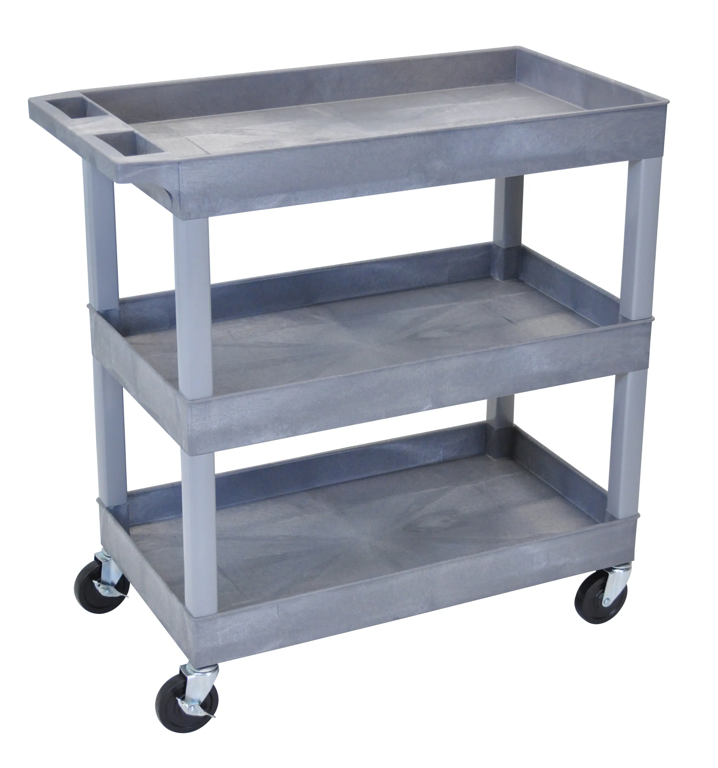 Luxor - EC111G - 3 Shelf High Capacity Tub Carts - Gray