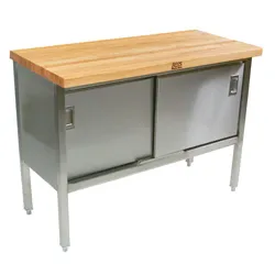 John Boos ETNS03A - 84" X 24" Butcher Block Storage Cabinet Work Table