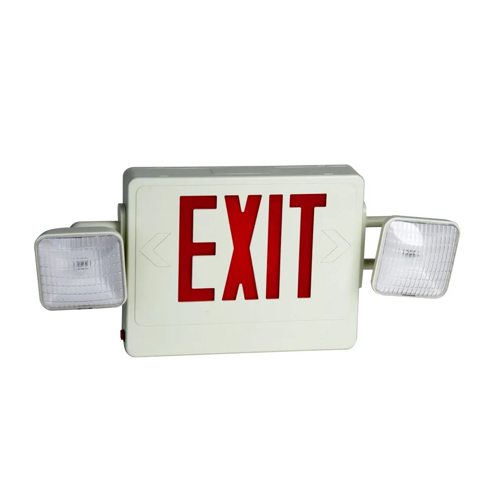 Universal 695C2RWBB - Exit Sign and Emergency Light Combination with Battery Backup (120V)