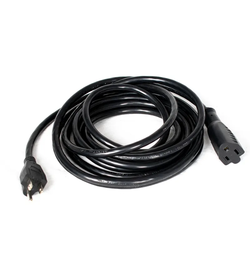 Universal Extension Cord - 15 Feet – Black - 15USNema