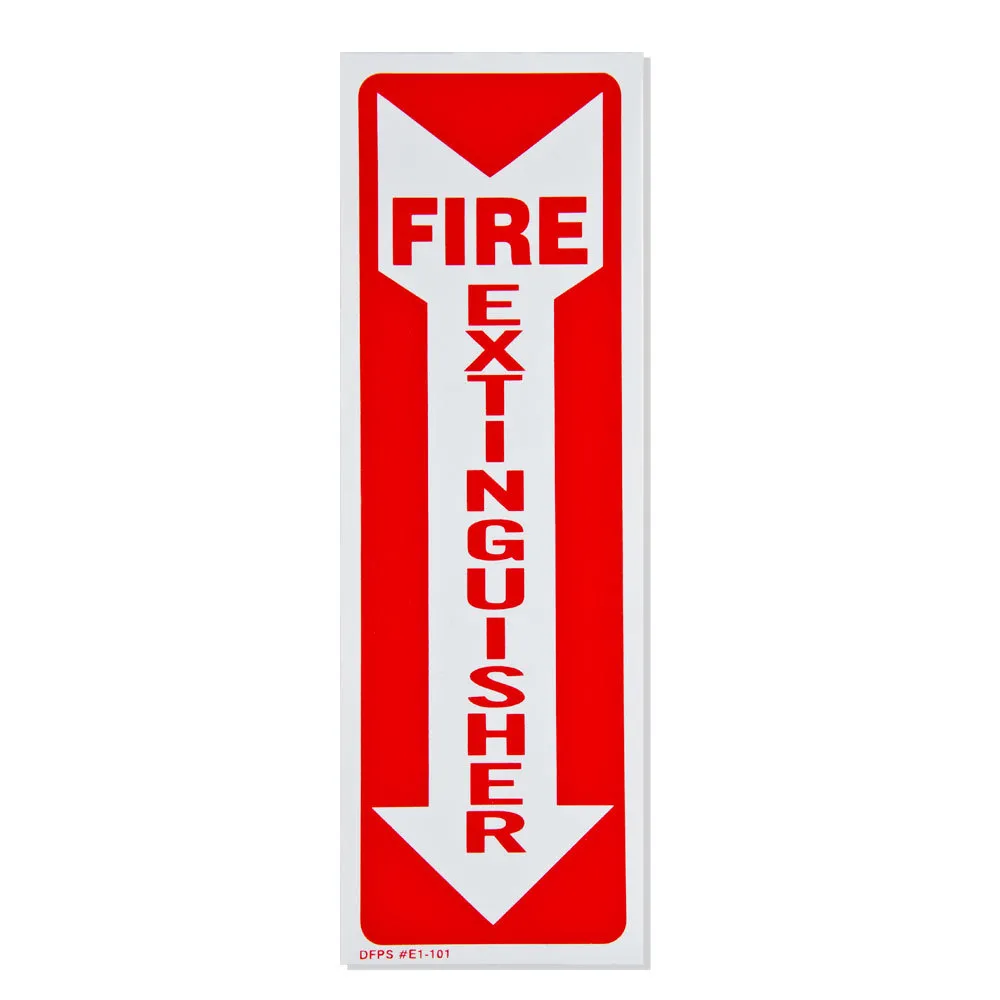 Universal  E1101  - Fire Extinguisher Adhesive Label - 4" x 12"