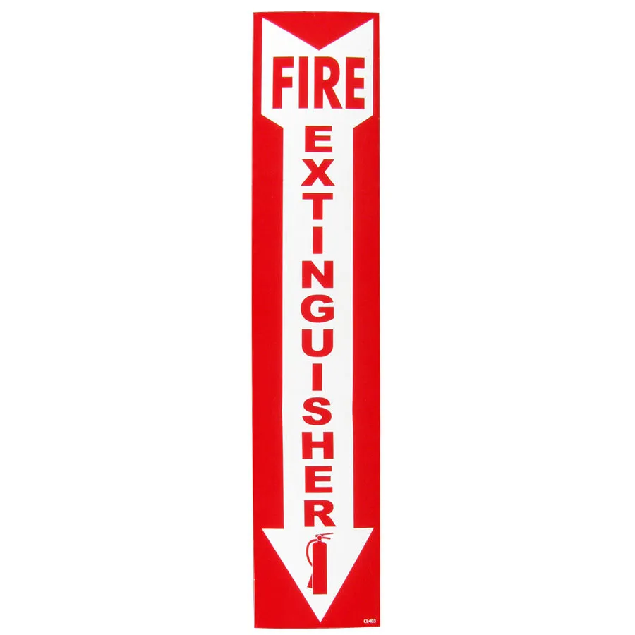 Universal  E1102  - Fire Extinguisher Adhesive Label - 4" x 18"