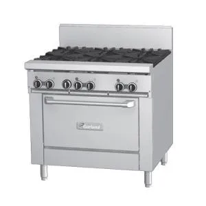 Garland GFE36-6R - 6 Burner Gas Range - (1) Space Saver Oven - Electric Ignition 