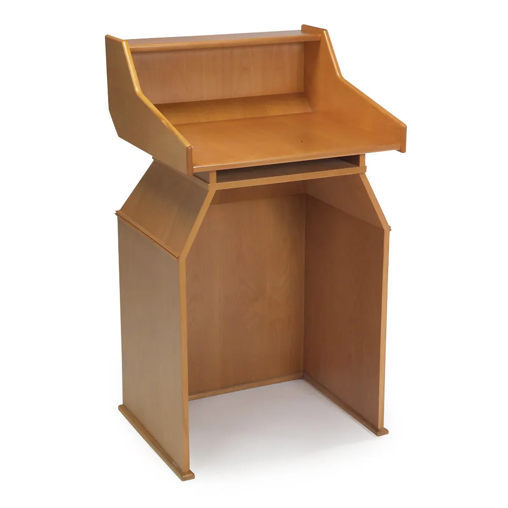 Universal 73550 - Blonde Veneer Finish Host Station w/ Top Shelf and Storage Compartment