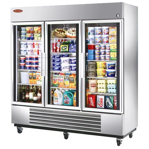 Universal SW78SC - 78" Glass Door Reach In Refrigerator