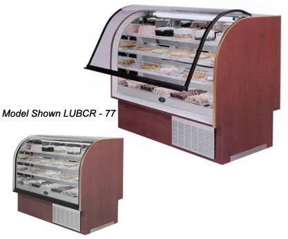 Marc LUBCR-48 - 49" Refrigerated Bakery Display Case - Self-Service - Curved Glass - High Volume