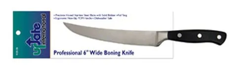 Update International KGE-04 - 0.25" x 2.1" x 11" - Stainless Steel - Forged Curved-Blade Boning Knife