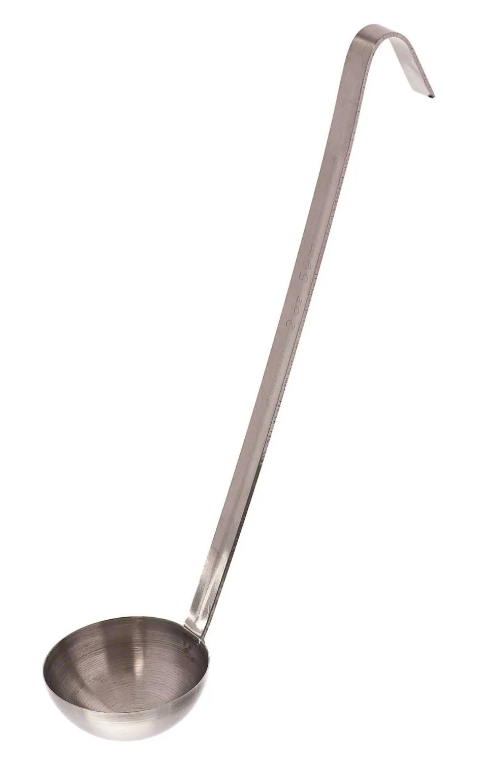 Update International L-20 - 2.56" x 2.56" x 12" - Heavy Duty - 2-Piece Stainless Steel - Ladle