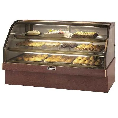 Leader MCB77-D - 77" Curved Glass Dry Bakery Display Case - Marble