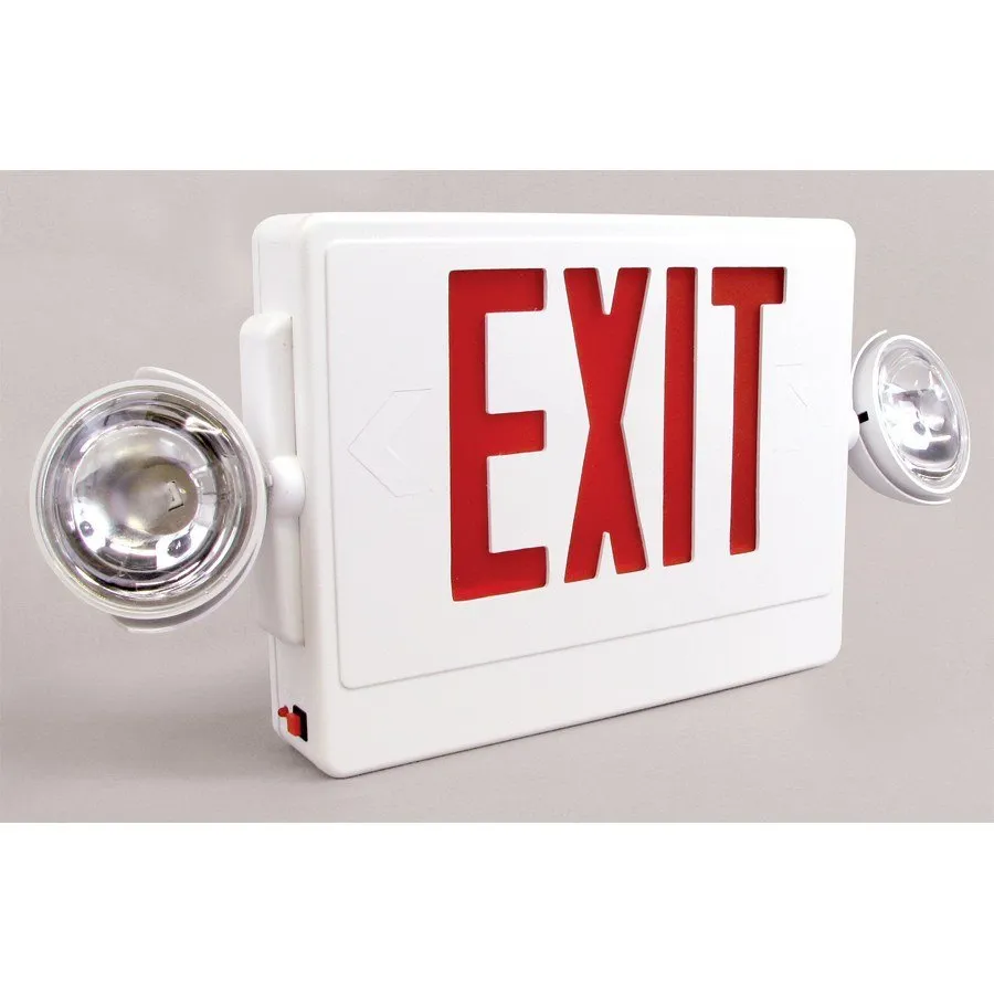 Universal 695C2RWRC - Emergency Exit Sign with LED Emergency Lighting, Battery Backup and Remote Capability (120V)