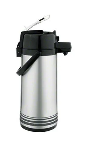 Update International LSVL-30-BK/SF - 16" x 9.75" x 6.38" - Stainless Steel - Lever-Top Airpot Server