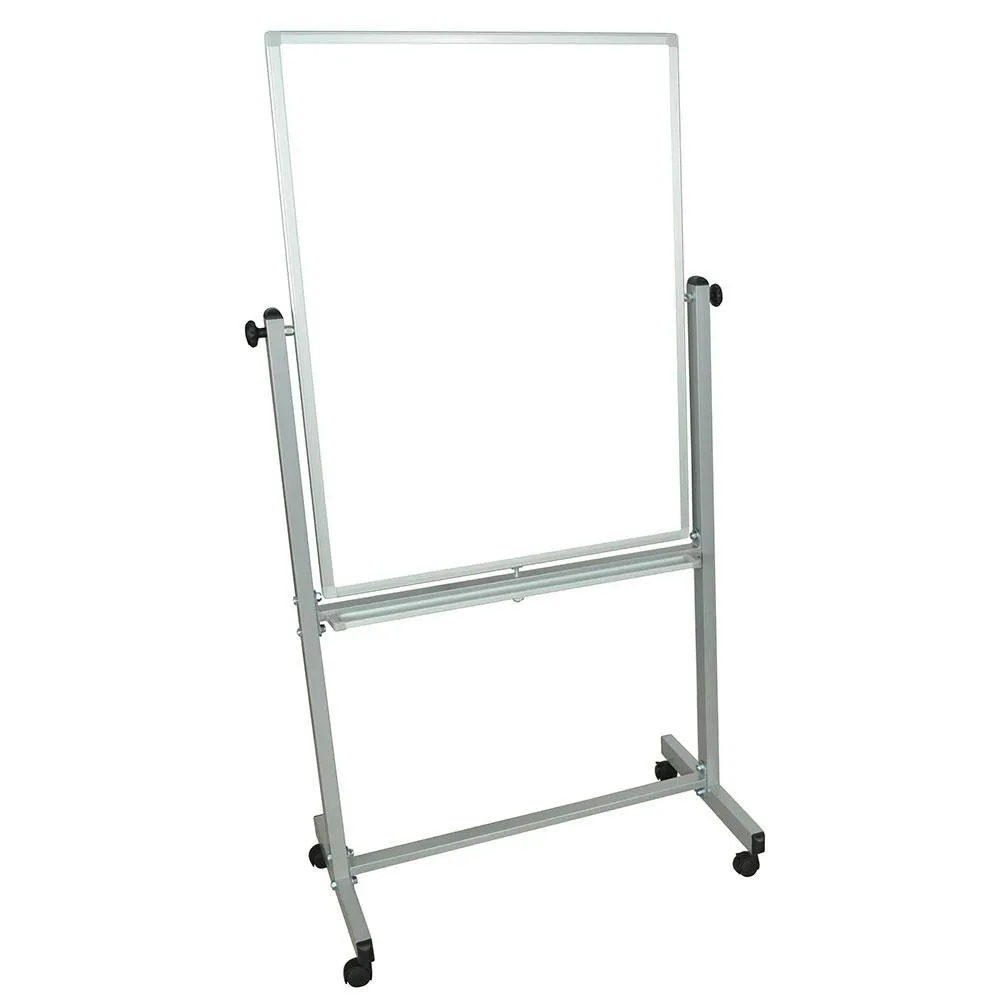 Luxor MB3040WW - Double-Sided Magnetic Whiteboard w/ Aluminum Frame - Stand 