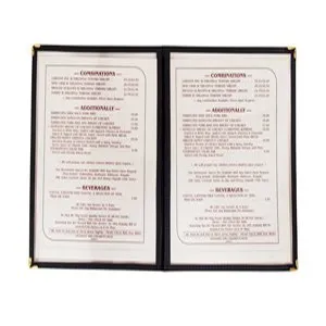 Update International MCL-1BK - 10.24" x 14" Double Fold Menu Cover