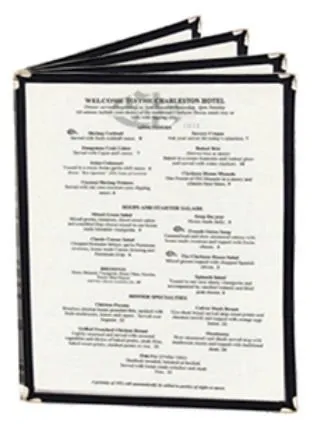 Update International MCV-4BK - 12" x 9.25" 4-Page Book-Fold Menu Cover