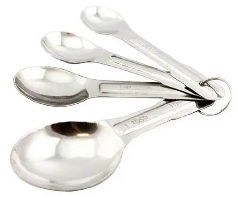 Update International MEA-SPN - 0.5" x 1.88" x 4.88" - Stainless Steel - Measuring Spoons