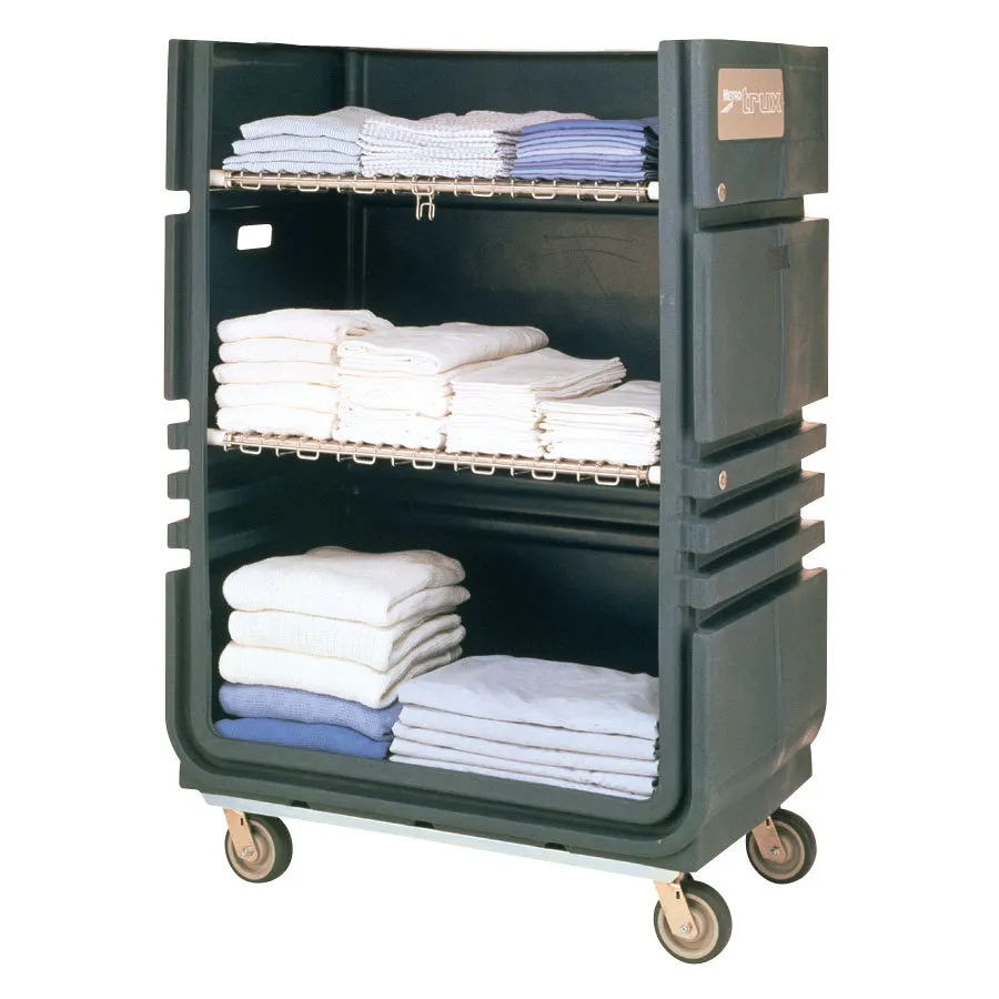 Universal CLT48 - MetroTrux Convertible Linen Truck / Cart 48 Cubic Ft. Capacity - 4 Swivel Casters - 2 Folding Wire Shelves