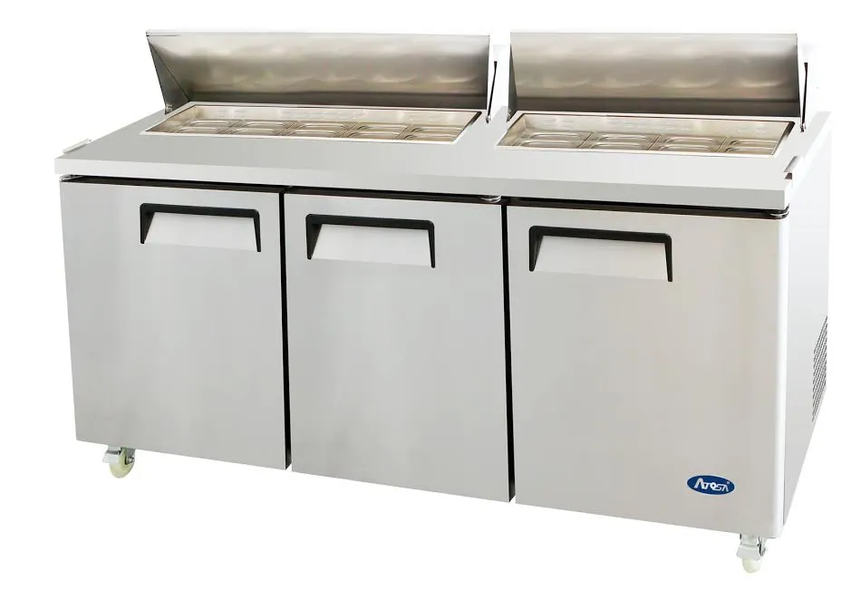 Atosa MSF8304 - 72" Refrigerated Salad / Sandwich Prep Table - 3 Doors