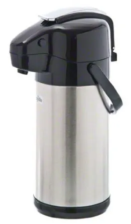 Update International NVSL-25BK - 5.5" x 14.25" x 5.5" - Stainless Steel Air Pot with Black Lever Top  