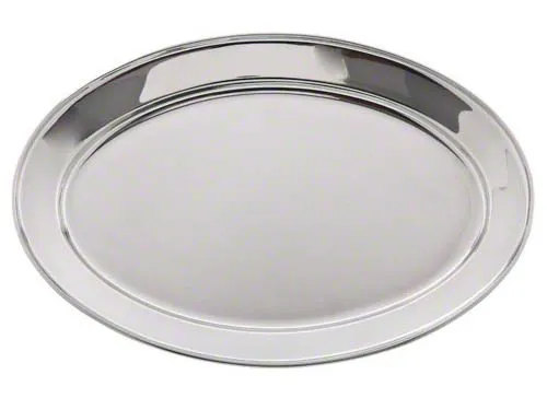 Update International OP-14 - 13" x 1.25" x 9" - Stainless Steel Platter   