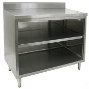 30" X 120" Stainless Steel Cabinet - Open Front - w/ Backsplash