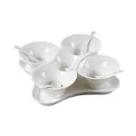 C.A.C. China PTB-11SET - Paris-French Elite Condiment Bowls and Tray Set 8-3/4" - (12 Sets Per Case)