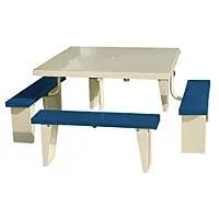 PVI PIC4848 - Square Top 8-Seater Picnic Table 