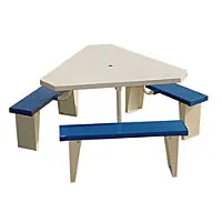 PVI PIC49TRI - Triangle Top 6-Seater Picnic Table 