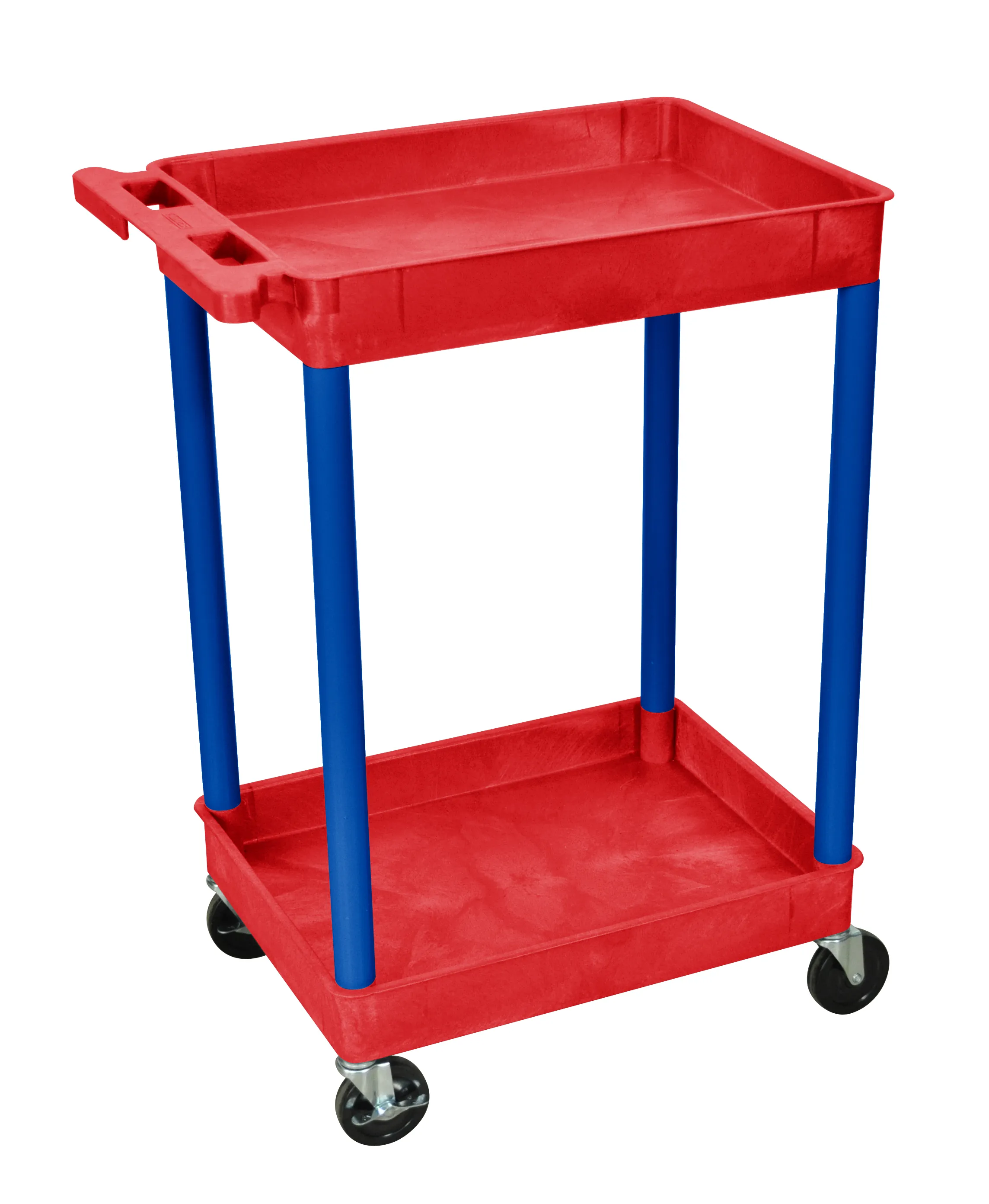 Luxor - RDSTC11BU - Plastic 2 Shelf Utility Tub Cart - Red