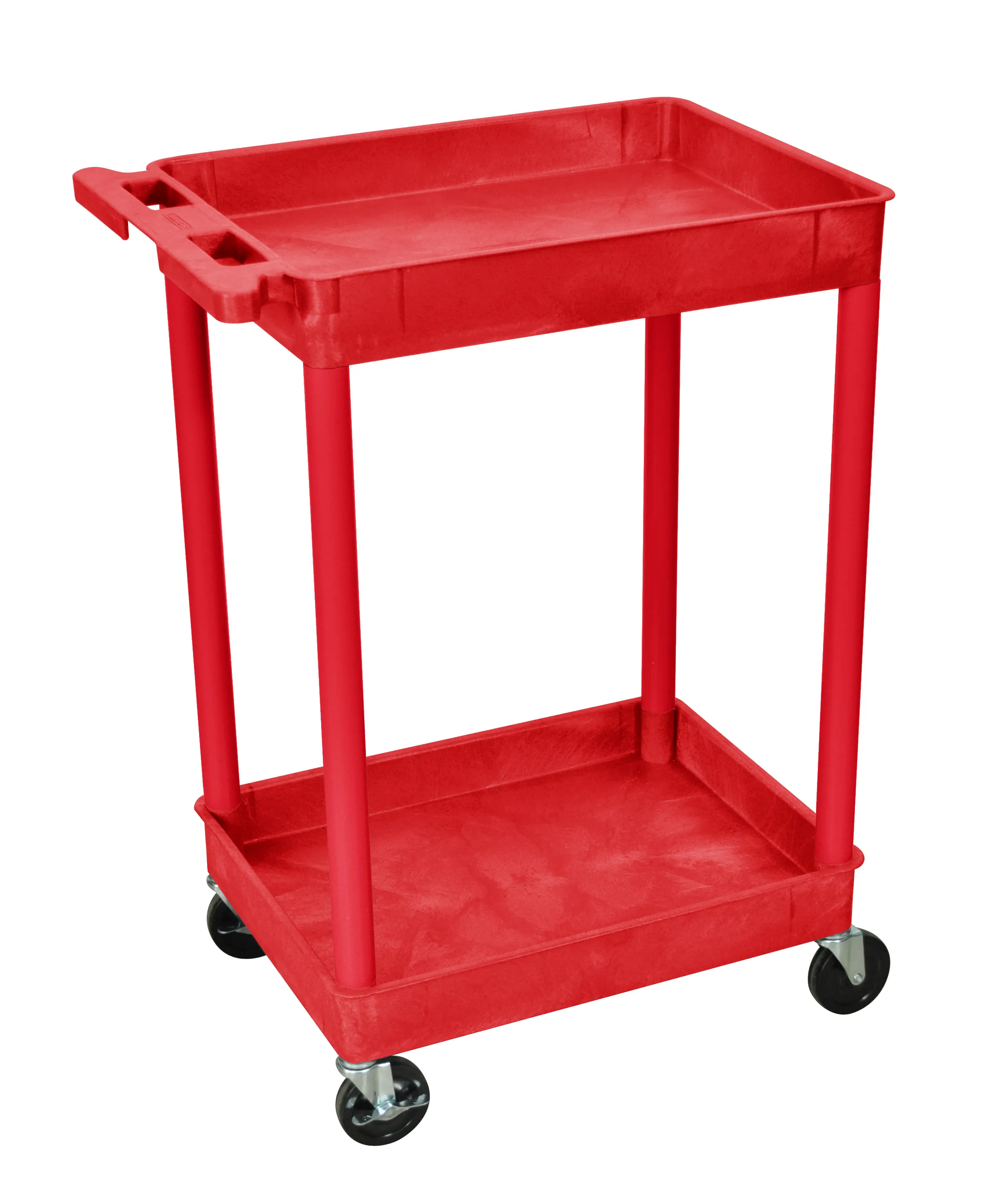 Luxor - STC11RD - Plastic 2 Shelf Utility Tub Cart - Red