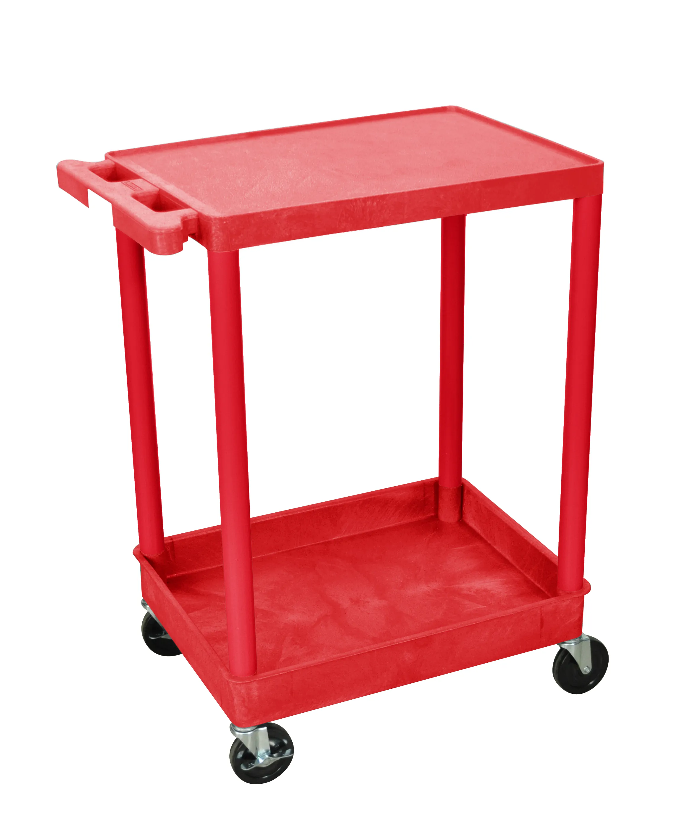 Luxor - STC21RD - Plastic 2 Shelf Utility Tub Cart - Red