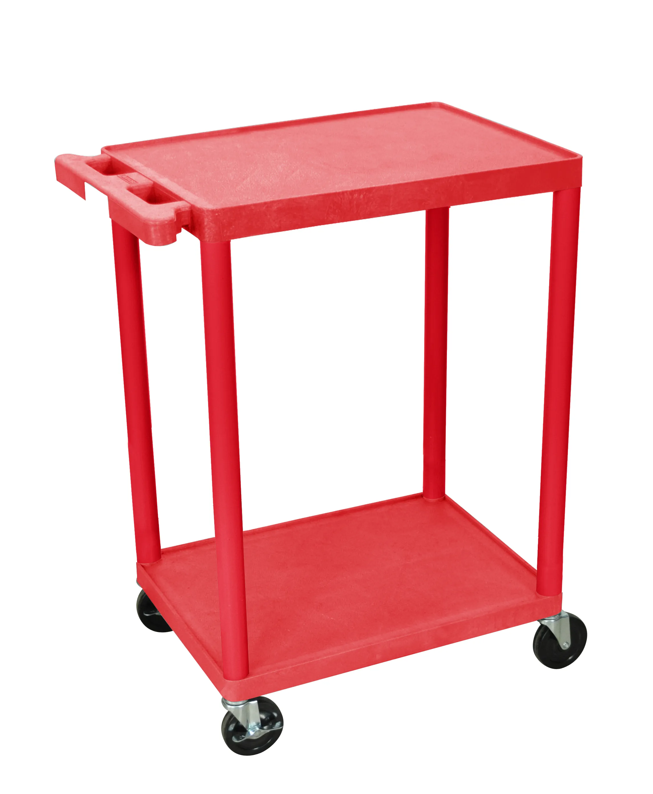 Luxor - STC22RD - Plastic 2 Shelf Utility Tub Cart - Red