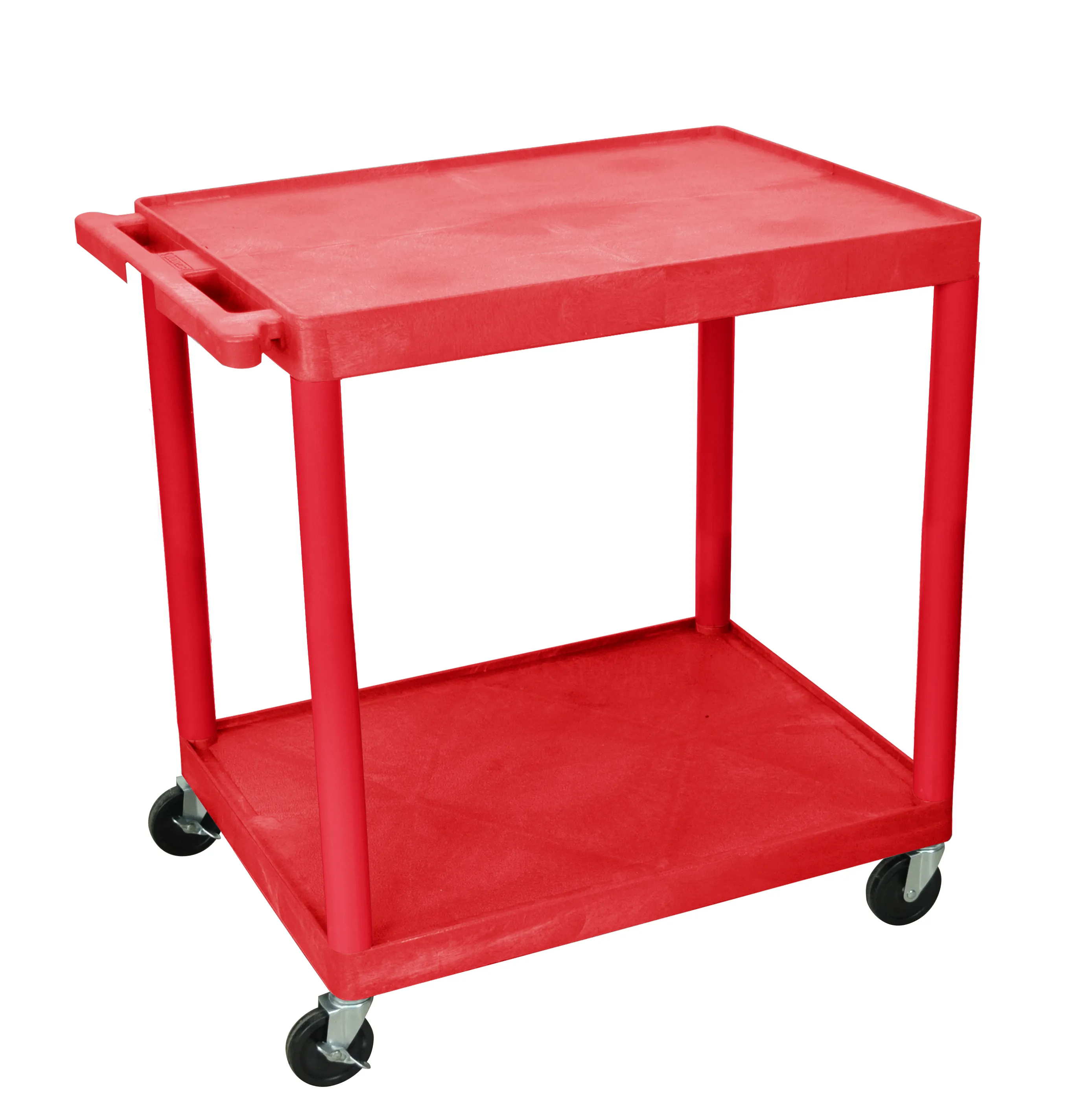 Luxor - TC22RD - Plastic 2 Shelf Utility Tub Cart - Red