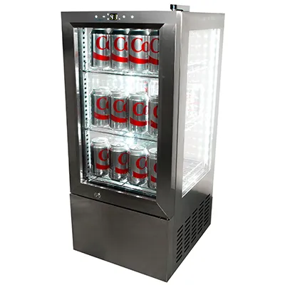 Stainless Steel Countertop Display Refrigerator - 4 View, 2.5 cu. ft.