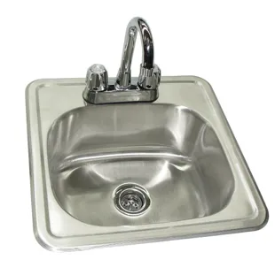 Universal DIS1515-5D - Drop In Sink W/ Faucet - 15" X 15"