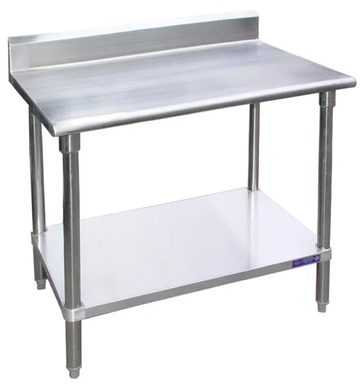 Universal B5SG2424 - 24" X 24" Stainless Steel Work Table W/ Back Splash and Galvanized Under Shelf