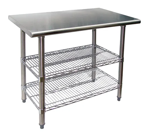 Universal TS2424 - 24" X 24" Stainless Steel Work Table W/ Wire Under Shelves