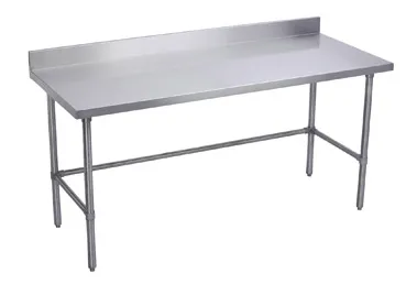 Universal B5SG2484-RCB - 84" X 24" Stainless Steel Work Table W/ Back Splash and Galvanized Cross Bar